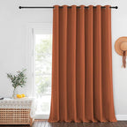 NICETOWN Blackout Patio Curtains 100 x 144 Inches Long for Sliding Door Extral Wide Blackout Curtain Panels Thermal Insulated Room Divider - Grommet Top, 100" W x 144" L, 1 Panel, Burnt Orange