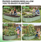Galvanized Raised Garden Bed Outdoor, 6x3x1ft Oval Metal Raised Beds for Gardening, Rust-Resistant Garden Planter Box for Planting Vegetables, Flowers, Fruits in Backyard, Lawn(Avocado Green)