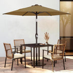 AreShark 7.5FT Patio Umbrella Table Market Umbrella with 6 Sturdy Ribs, Button Tilt/Crank, Heavy-Duty Outdoor Umbrellas for Pool, Deck, Garden and Backyard, Khaki