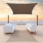 ColourTree TAPR1616 Custom Size 16' x 19' Brown Sun Shade Sail Canopy UV Block UPF50 Rectangle - Commercial Standard Heavy Duty - 190 GSM - 3 Years Warranty