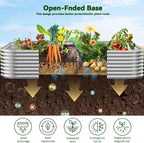 2 Pack Tall 8x4FT Raised Beds for Gardening, Corrugated Galvanized Steel Raised Garden Bed, Outdoor Metal Above Ground Garden Bed for Vegetables and Flowers