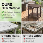 Y&M Outdoor Side Table, HIPS Adirondack Small Double Layer Table, Waterproof Square Outside Table, Balcony End Tables for Patio, Pool, Porch, Deck, Indoor or Outdoor Use, Coffee