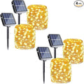 Joomer Solar Fairy Lights, 4-Pack Total 104FT 320LED Solar String Lights Outdoor Waterproof 8 Lighting Modes for Patio Fence Party Garden Yard Home Holiday Tree Outdoor Decoration (Warm White)