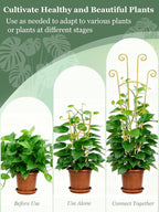 33 Inch Tall Expandable Metal Trellis for Potted Plants, Rustproof Expandable Indoor Outdoor Plant Support Trellis for Climbing Plants, Monstera, Ivy, Hoya with Sturdy Weighted Base (Gold)
