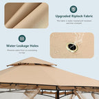 MASTERCANOPY Outdoor Garden Gazebo for Patios with Stable Steel Frame and Netting Walls (10x12,Beige)