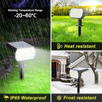 Solar Spot Lights Outdoor Waterproof IP65, [4 Pack/52 LED] 2-in-1 Solar Landscaping Spotlights, 3 Lighting Modes Solar Powered Garden Flood Light for Patio Pathway Driveway Yard Pool (Cool White)