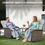 Belord Dual-Adjust Outdoor Swivel Recliner Chair – Reclining Patio Chair with Adjustable Backrest and Footrest, All-Weather Wicker Chaise Lounge Chair Outdoor for Pool Deck Brown (Upgraded 2.0)
