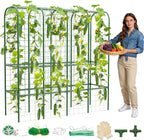 65" Tall Cucumber Trellis for Raised Bed, Garden Trellis for Climbing Plants Outdoor, U-Shape Metal Arch Vegetables Trellis Plant Support for Zucchini Squash Vines