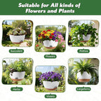 13-inch Oversized Hanging Planter Set of Two,Planters for Indoor and Outdoor Plants.Place Plant pots Across Diverse Settings Including windowsills,Living Room,and Gardens.White-Brown