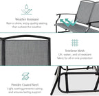 Best Choice Products 2-Person Outdoor Patio Swing Glider Steel Bench Loveseat Rocker for Deck, Porch w/Textilene Fabric, Steel Frame - Gray