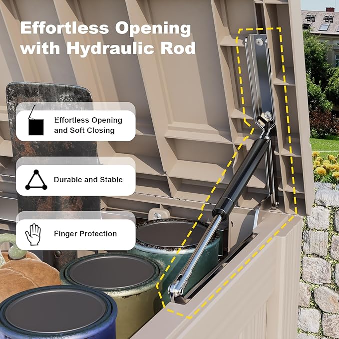 Deck Box 150 Gallon Grey Resin Waterproof Lockable Storage