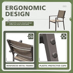 Flamaker Patio Chairs Textilene Outdoor Chairs Set of 6 Stackable Dining Chair for Backyard, Deck, Poolside (Beige)