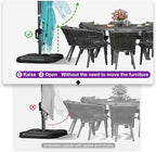 PURPLE LEAF 11.5' X 11.5' Telescopic Patio Umbrella Outdoor Cantilever Umbrella Square Up Down Lifting Offset Umbrella with 360-degree Rotation for Garden Deck Pool Patio Turquiose