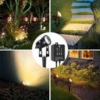 All-in-One Low Voltage Landscape Lighting, Dusk to Dawn Transformer Timer, Waterproof Spotlights, Dimmable LED Outdoor Landscaping Lights Kit for Yard Backyard Tree House 24V (6 pack warm white)
