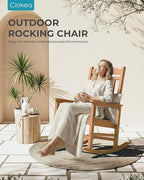 Ciokea Oversized Outdoor Rocking Chairs Set of 3, 380lbs Heavy-Duty Large Patio Rocker, High Back Cozy Porch Chairs, Weather Resistant Patio Rocking Chairs for Outside, Fire Pit, Deck, Teak
