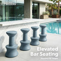 Outdoor Bar Stool 30-Inch Weighted Submersible Seat in Stone Blue