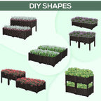 Outsunny 4 Piece Raised Garden Bed with Legs, Planter Box Raised Bed to Grow Flowers, Herbs & Vegetables, Brown