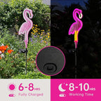 Flamingo Solar Lights Outdoor Decor, Solar Pink Flamingos Outdoor for Yard Decorations,Pink Neon Solar Flamingo Garden Lights for Outside,Pathways,Patio or Lawn Decor(2Pack)