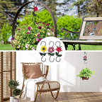 S Hooks for Hanging Plants, Set of 3 Black Metal Plant Hangers, Beautiful and Vivid Plant Hook for Garden Planters, Flower Baskets, Pots, Bird Feeders Outdoor Indoor