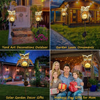 Go2garden Solar Lights Outdoor Owl Garden Gifts Mom Metal Stakes Lights for Lawn Ornaments, Yard Art, Pathway Decorations,Birthday Mothers' Day Gift for Grandma Wife (Bronze)