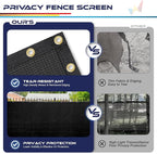 Windscreen4less Privacy Fence Screen Heavy Duty Windscreen Fencing Mesh Fabric Shade Net Cover with Brass Grommtes for Outdoor Wall Garden Yard Pool Deck, 6'x59' Black