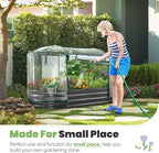 KING BIRD Raised Garden Bed with Cover Galvanized Oval Planter Garden Box Outdoor for Gardening, Vegetables, Flowers 71x36x12 in, Clear