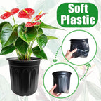 60 Pack 1 Gallon Flexible Plant Nursery Pots,Black Plastic Plant Pots with Holes,Flower Plant Container,Seedling Pot for Succulents,Cuttings,Transplanting,Home Garden