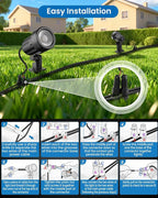 ZZXX All-in-One Low Voltage Landscape Lighting Kit, 12-Pack LED Landscape Lights with Transformer 100FT Wire and Connectors, 2700K Waterproof Landscape Spot Lights for Garden Yard House Tree