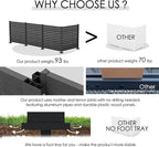 Kozyard 50" W x 48" H Outdoor Privacy Screens Aluminum Post, Air Conditioner Fence Panels, Pool Equipment Enclosure, Trash Can Screens Fence Kit for Outside Backyard Patio(Black/4Panels)