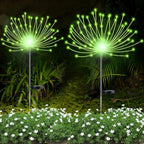 YOTOZU 2 PCS Solar Firework Light, Outdoor Solar Garden Decorative Lights 120 LED Powered 40 Copper Wires String DIY Landscape Light for Walkway Pathway Backyard Decor Parties Perfect Gifts(Green)