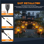 Upgraded 8 Pack Super Larger Size Solar Torch Lights with Flickering Flame, Extra Bright Solar Lights Outdoor Waterproof, Solar Flame Lights Outdoor Solar Tiki Torches for Garden Pathway Auto On Off
