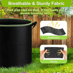 6-Pack 5/7/10 Gallon Grow Bags - 300G Heavy Duty Aeration Fabric Pots with Handles,Thickened Nonwoven Planter Bags for Vegetables Flowers Fruits
