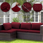 Cushion Covers 8 Piece Set, Stretch Polyester Spandex, Wine Red