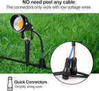 ZUCKEO 10W Low Voltage Landscape Lights LED Landscape Lighting with Connectors 12V Waterproof Outdoor Landscape Spotlights Floor Yard Lawn Best Garden Lights 1000LM Warm White (10Pack with Connector)