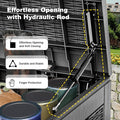 Deck Box, 120 Gallon Black Resin, Waterproof with Lockable Lid