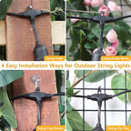 Mlambert 96Ft(2x48ft) 3-Color in 1 48Ft LED Dimmable Outdoor String Lights with Remote, Plug-in 2700K/4000K/5000K Waterproof Lights for Patio Cafe