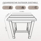 Adirondack Square Side Table,one-Tier Outdoor end Table, Patio Side Table for Pool,Porch,Backyard,Relaxing Companion (Teak)