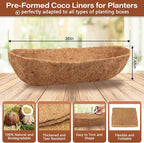 Legigo 4PCS 36 Inch Natural Trough Coco Coir Liners Planters Replacement, Pre-Formed Window Basket Coconut Coir Fiber Liner for Garden Window Flower Box Pots, Fence Trough Planter, Wall Planter Basket