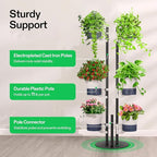 VIVOSUN Metal Plant Stand, 6-Tier Tall Vertical Planter Tower with Self-Watering Planters, Modular Shelf for Indoor & Outdoor Use