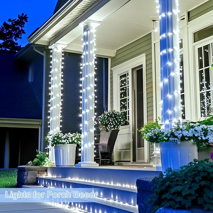 String Lights 800 LED White Outdoor Christmas Lights with Remote