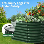 Kesfitt Raised Garden Bed Outdoor, Galvanized Steel Metal Raised Bed Planter for Vegetables & Garden, 24-Inch Deep Open Bottom Backyard Bed 8x4x2 ft, Forest Green