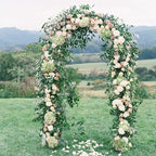 Garden Arch Trellis Metal Garden Arbor for Various Climbing Plant, Wedding Arches for Ceremony Decoration Outdoor Lawn Backyard, 7'8" H x 4'5" W, Dark Green
