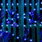 Indoor String Lights, 33ft 100 LED Blue Cherry Blossom Flowers, 8 Modes