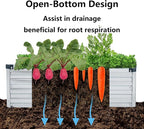3 Pack 6x3x1FT Galvanized Raised Garden Bed Kit, Outdoor Metal Planter Box for Vegetables, Bottomless Rectangular Gardening Bed with Support Rods, Tool-Free Assembly, Silver