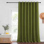 NICETOWN Privacy Room Divider Curtain Thermal Blackout Curtain for Patio Door, Living Room, Bedroom Partition and Shared Office Space, 1 Grommet Panel, Olive Green, 100 inch x 108 inch Long
