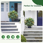 49” Artificial Ferns for Outdoors Planter, 128 Leaves per Fern, Set of 2, Large Lush Fake Boston Ferns Hanging Plants, UV Resistant Faux Greenery for Porch Patio Garden Home Decor Indoor Outdoor