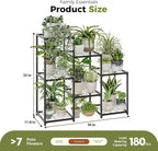 Bamworld Black Plant Stand Outdoor Metal Plant Shelf for Multiple Plants 3 Tiers Ladder Plant Holder Waterproof for Garden Living Room Patio Morden Home Decor Gardening Gifts