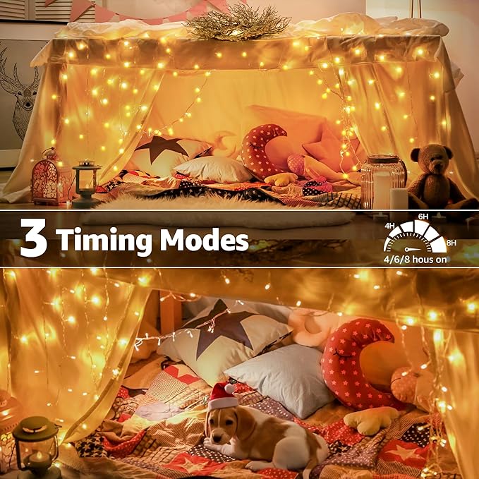 String Lights 196 FT with 600 LEDs, Warm White, Waterproof