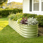 4-Pack Galvanized Raised Garden Bed 8x4x1.5 | 10x2x1.5 ft, 18" Tall Metal Planter Boxes Outdoor for Herb Vegetable, Modular Raised Flower Bed for Gardening with Zn-Al-Mg Coated - Sand Beige