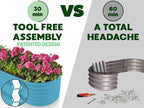 9-in-1 Galvanized Steel Raised Garden Bed // 8×2×1.5 ft Modular Planter for Gardening, Vegetables, Flowers // 18" Tall Metal Raised Garden Beds Outdoor (Teal) // Patented Design Planter Box